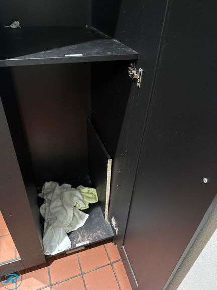 Black Three-Door Storage Cabinet With Mirror Panel - Roller Auctions