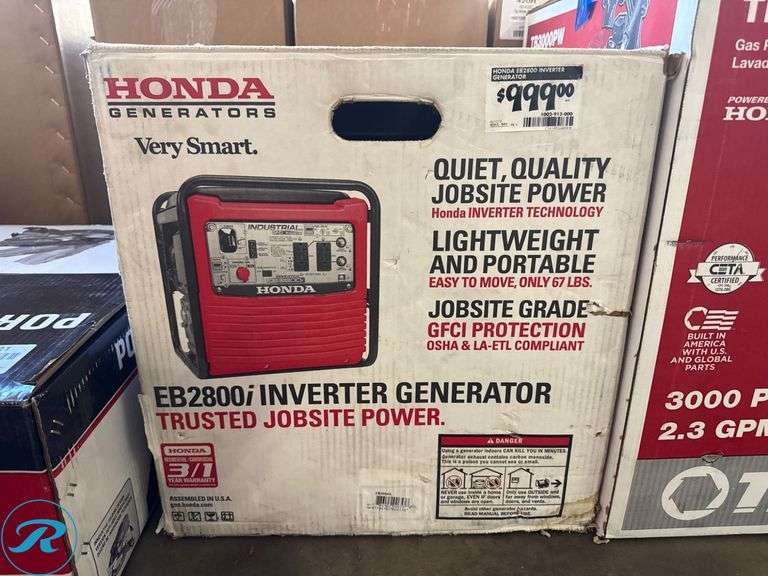 New Honda EB2800i Inverter Generator in Original Packaging - Roller Auctions
