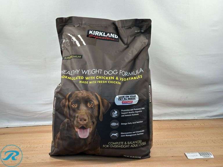 Kirkland Signature Healthy Weight Formula Chicken & Vegetable Dog Food 40 lb. - New - Damaged Package - Roller Auctions