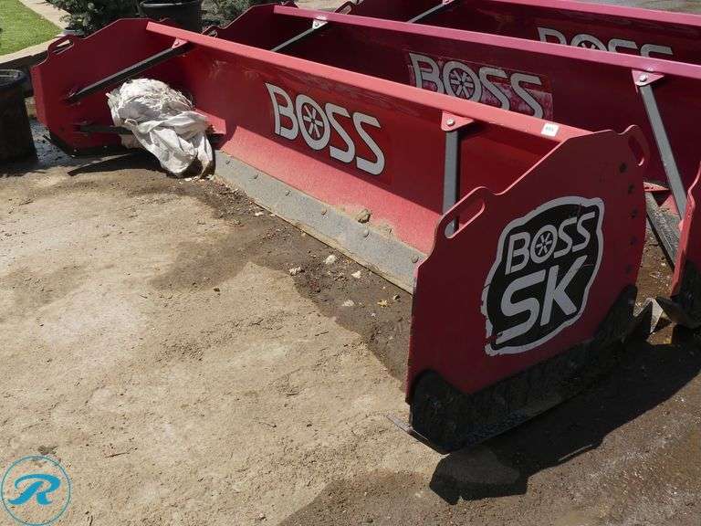 Boss 10' Snow Pusher Attachment To Fit Skid Steer Loader