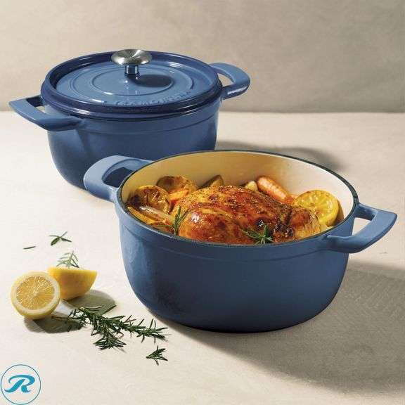 Tramontina 4-quart & 6-quart Enameled Cast Iron Round Dutch Oven, 2-pack - New - Roller Auctions