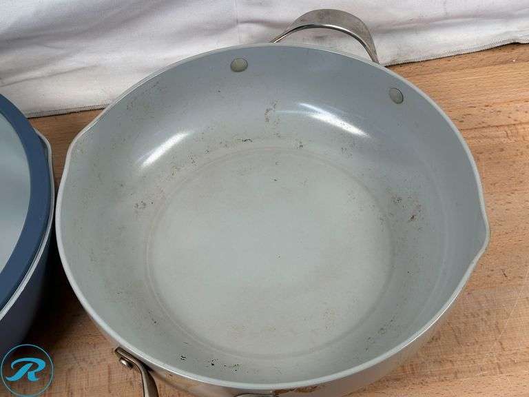 (2) Tramontina 5-quart All-In-One Plus Ceramic Non-Stick Pan- Used, Both Missing Accessories - Roller Auctions