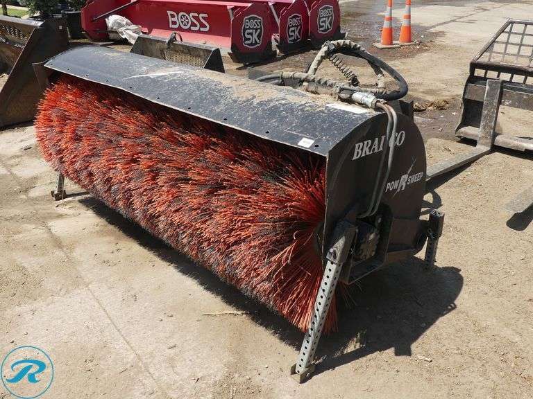 Bradco Hydraulic Sweeper Attachment To Fit Skid Steer Loader, 72"