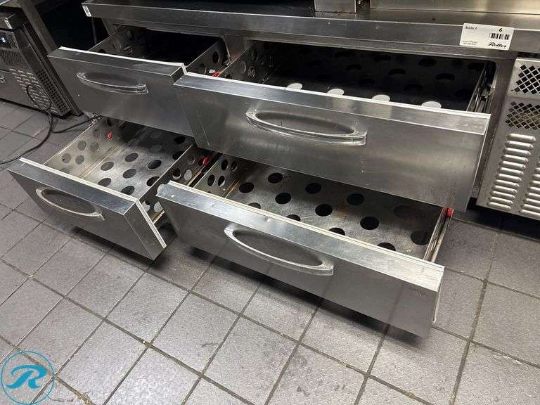 Continental Refrigerator Model D72GN Four-Drawer Refrigerated Chef Base on Casters - Roller Auctions
