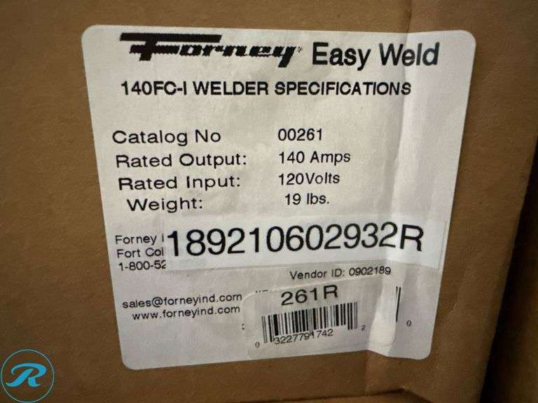 Forney Easy Weld 140 FC-i Flux-Core Wire Welder, 120V, 19 lbs - Roller Auctions