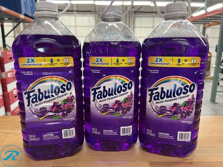(3) Fabuloso Multi-Purpose Cleaner, Lavender, 210 fl oz - New - (2) New, (1) Like New/ Some Missing - Roller Auctions