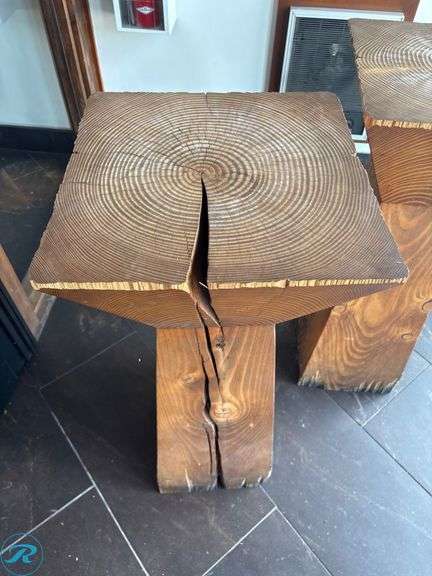 (2) Wooden Pedestal Stands, 18” x 18” x 42”H - Roller Auctions