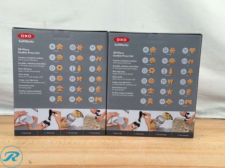 (2) OXO Softworks 20 Piece Cookie Press Set- New - Roller Auctions