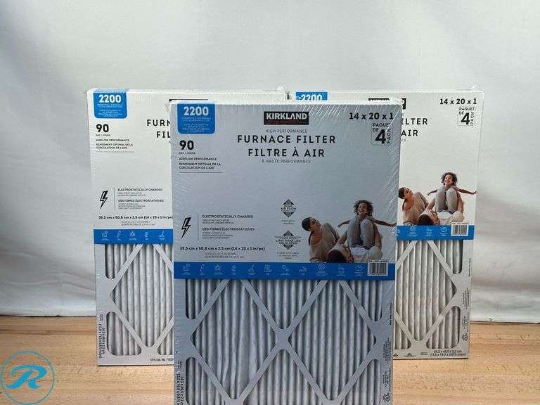 (3) Kirkland Signature 2200 High Performance Furnace Filters, 4-pack - New - Roller Auctions