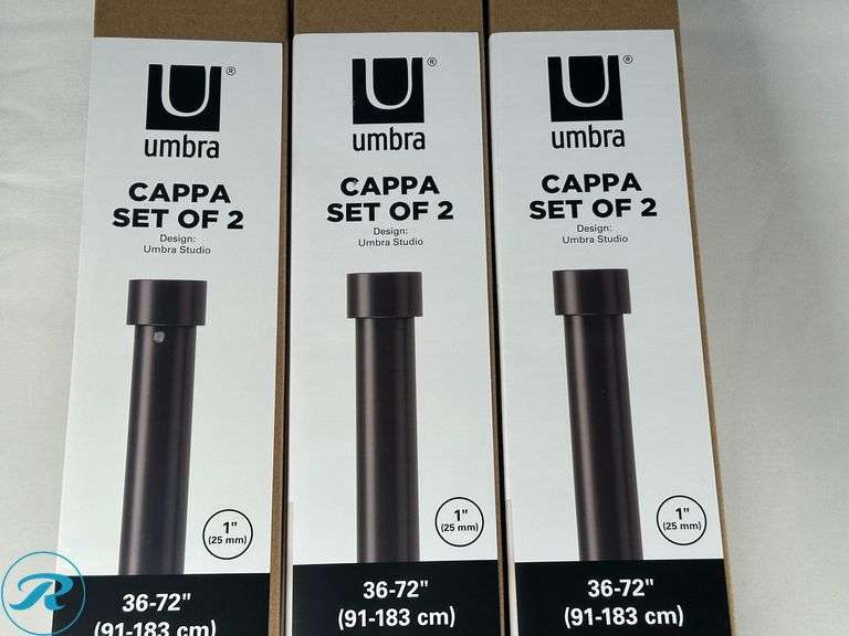 (3) Umbra 3/4" Curtain Rod, 2-pack- New - Roller Auctions