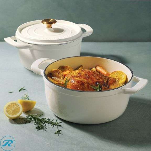 Tramontina 4-quart & 6-quart Enameled Cast Iron Round Dutch Oven, 2-pack - New - Roller Auctions