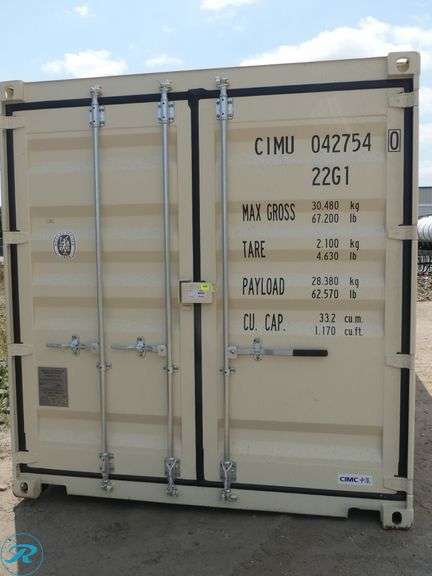 New 20' Steel Storage Container, 8'6" High, 8' Wide, Forklift Pockets - Roller Auctions