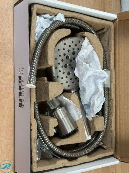 Kohler Prone 3-in-1 Multifunction Shower Head with PowerSweep- Used; Kohler Tellin Multifunction 1.75GPM Handshower- Used - Roller Auctions
