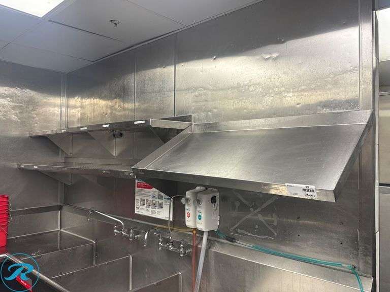 Stainless Steel Wall-Mounted Shelves, (1) 42 in , (2) 48 in and (2) 72 in Perforated - Roller Auctions