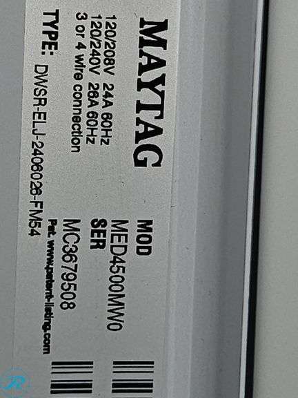 Maytag MED4500MW0 Electric Dryer - Roller Auctions