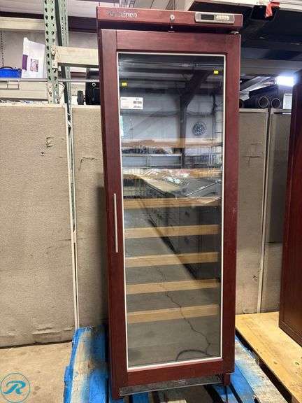 Infrico EVV100  Glass Door Refrigerated Wine Cooler, Cherry Wood