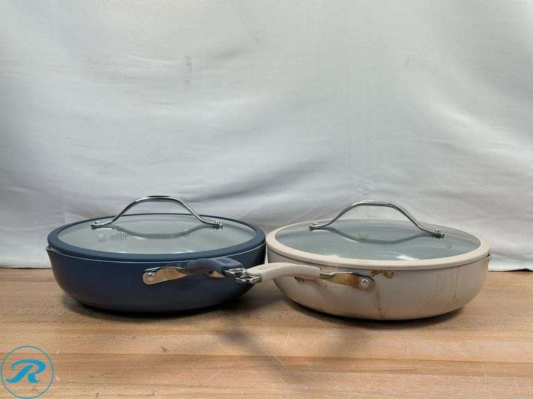 (2) Tramontina 5-quart All-In-One Plus Ceramic Non-Stick Pan- Used, Both Missing Accessories - Roller Auctions