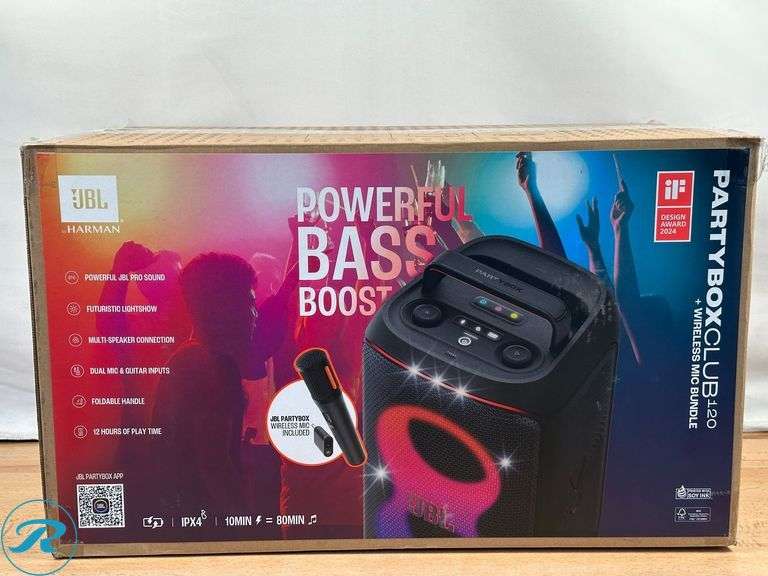 JBL PartyBox Club 120, Portable party speaker + Wireless Bundle - Roller Auctions