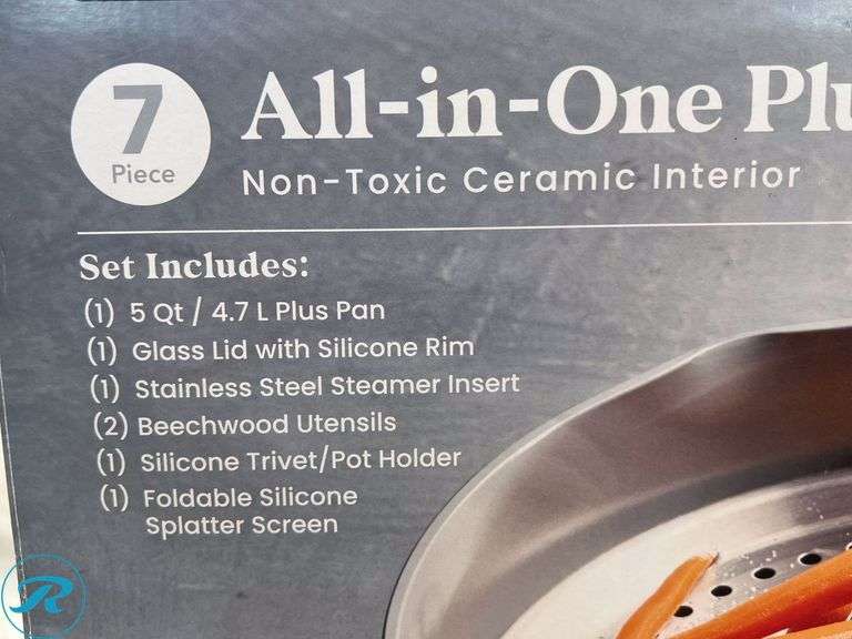 Tramontina 5-quart All-In-One Plus Ceramic Non-Stick Pan, 7-piece Set - New - Roller Auctions