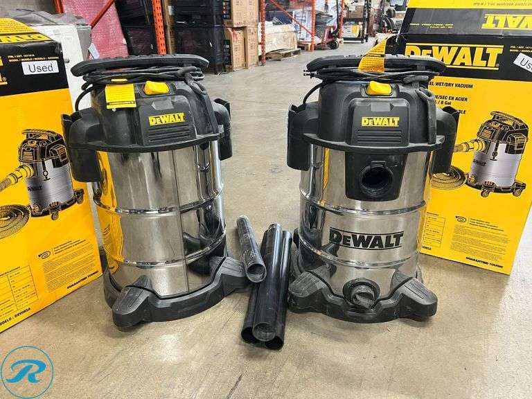 (2) DeWalt 8 Gallon Wet/Dry Vacuum - Used - Missing Parts - Roller Auctions