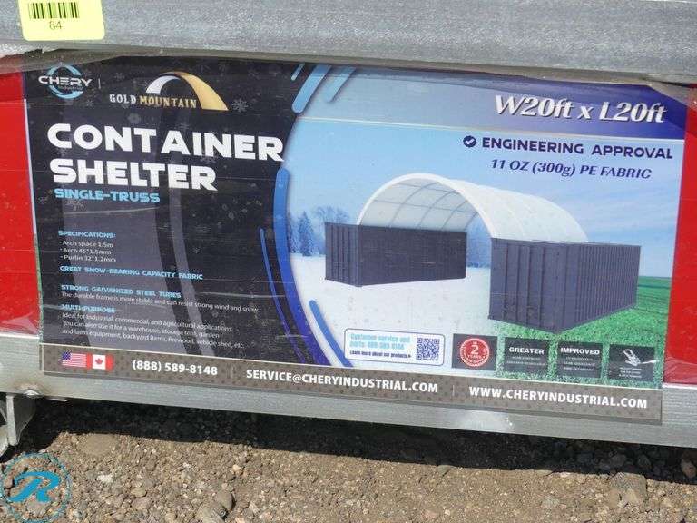 New Gold Mountain C2020 Dome Container Shelter, 20' x 20' - Roller Auctions