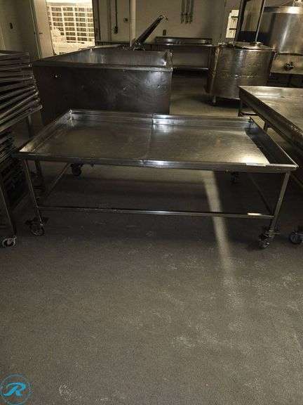 Stainless Steel Rolling Cart Table, 63″×41″