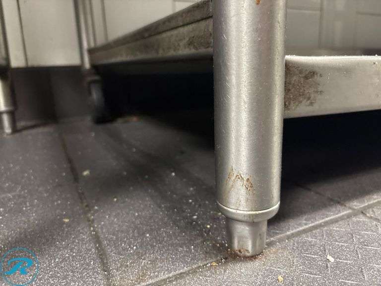 Stainless Steel Worktable with Lower Shelf and 6” Backsplash, 72” x 30” x 35”H - Roller Auctions