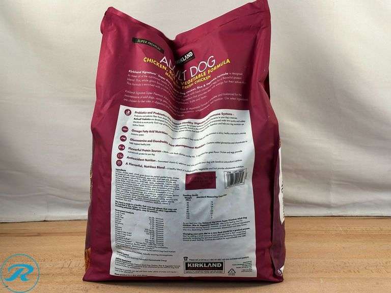 Kirkland Signature Adult Formula Chicken, Rice and Vegetable Dog Food, 40 lbs - New - Damaged Package - Roller Auctions
