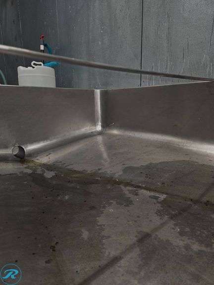 Stainless Steel Trough on Casters, 38.5″×74″ with 8″ Sidewall - Roller Auctions