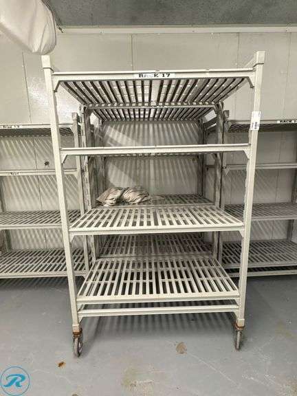 (4) Camshelving Racks, 48” x 24” x 70”H, (2) on 5” Casters - Roller Auctions