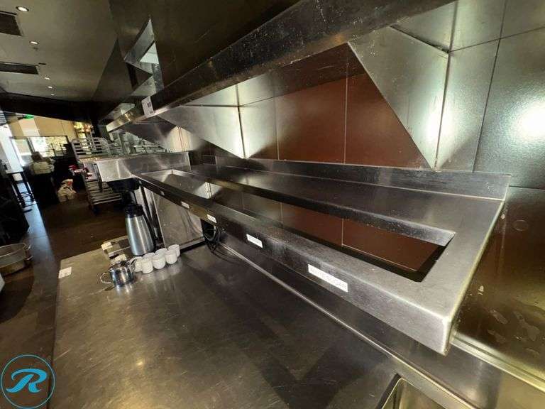 (3) Stainless Steel Shelves, 74” x 16”, 36” x 12”, and 54” x 16” with Pan Cutout - Roller Auctions