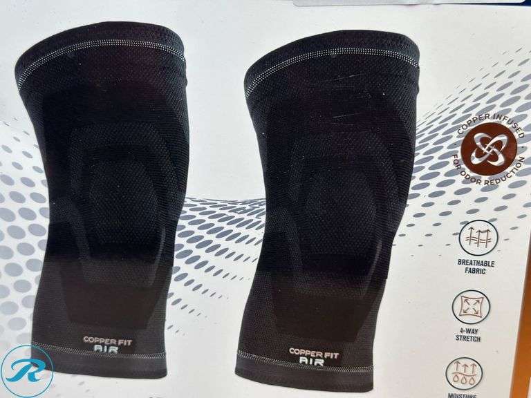 Copper Fit Elite Air Back Support- Like New; (2) Copper Fit Elite Air Knee Sleeve 2-pack- New - Roller Auctions