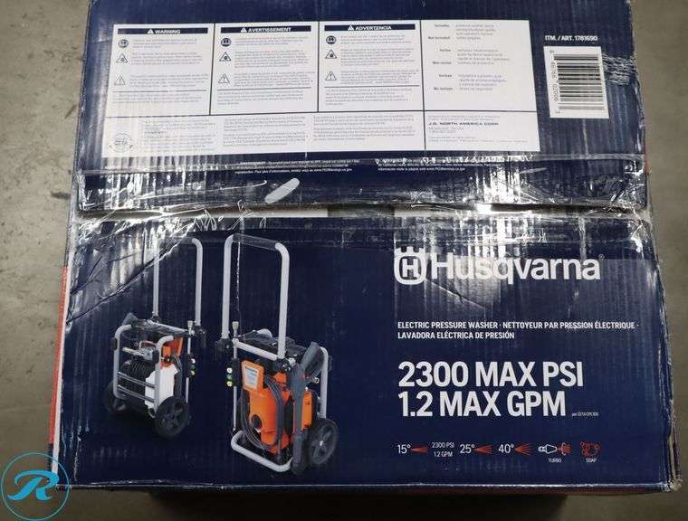 Husqvarna Electric PW 2300 Pressure  Washer - Like New/Return Reason: Leaking - Roller Auctions