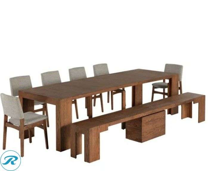 Transformer Table Extendable 8-piece Dining Set - New - Roller Auctions
