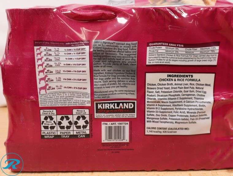 Kirkland Signature Canned Dog Food, 13.2 oz, 24-count - New - Missing One Can - Roller Auctions