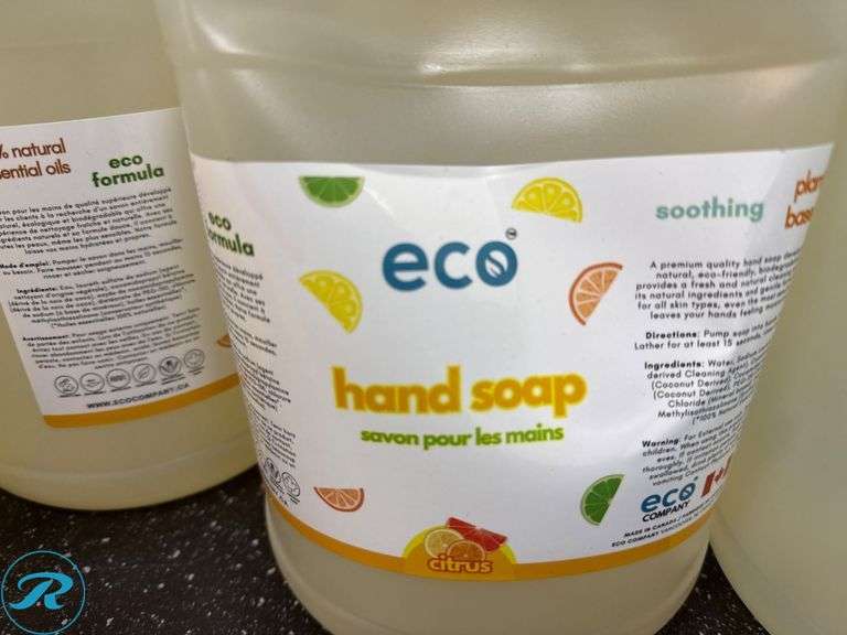 Eco Citrus Hand Soap, Plant-Based Formula (12 Gallons) - Roller Auctions