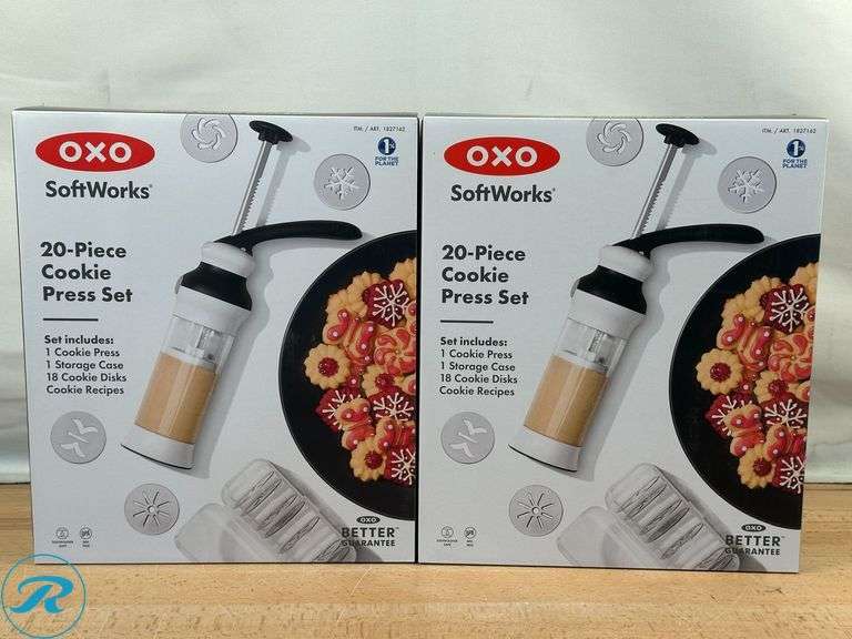 (2) OXO Softworks 20 Piece Cookie Press Set- New - Roller Auctions