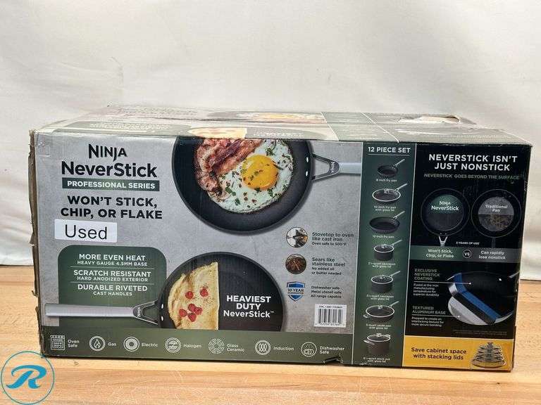 Ninja: NeverStick Professional Series 12 Piece Non-Stick Cookware- Used - Roller Auctions