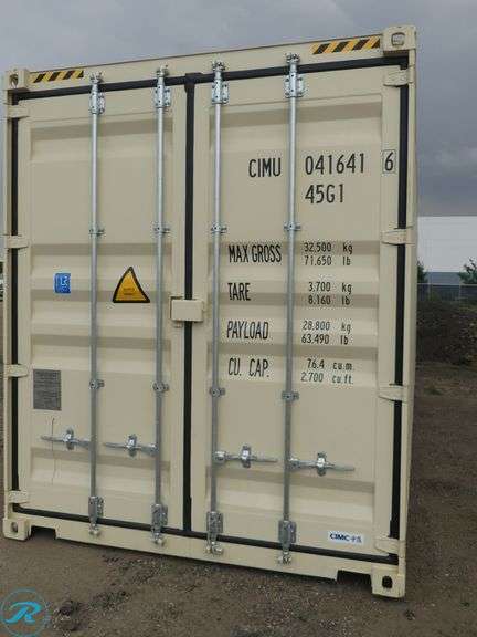 New 40' Steel Storage Container, High Cube, 9'6" High, 8' Wide, Forklift Pockets - Roller Auctions