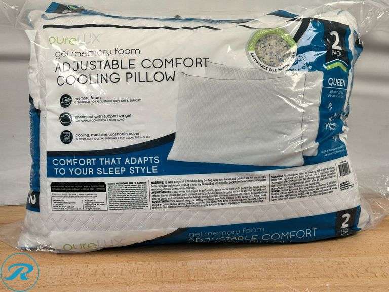Orvis: Cozy Luxe Throw- New; pureLux: Gel memory foam Cooling Pillow, Queen- New - Roller Auctions