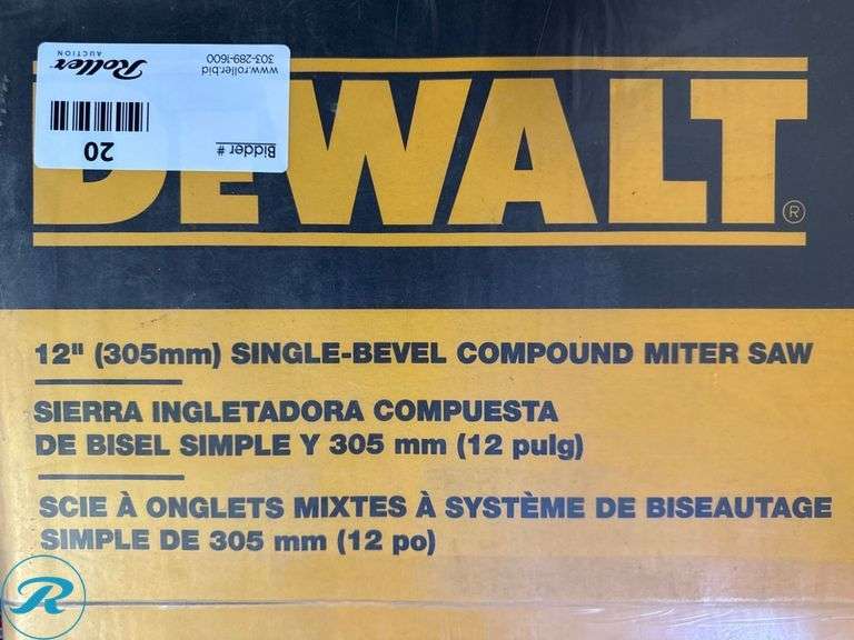 New Dewalt 12-Inch (305mm) Single-Bevel Compound Miter Saw, Model DW715 - Roller Auctions