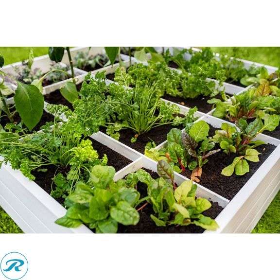 Vita 4'x4'x11" Modular Vinyl Garden with Planting Grid, 2-pack - New - Roller Auctions