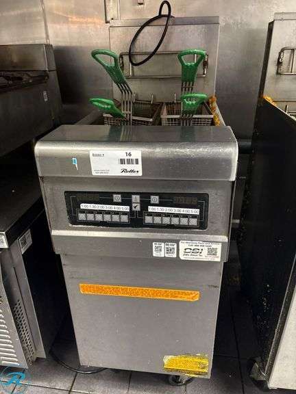 Frymaster PH155-2CSE Commercial Gas Fryer with Baskets on Casters - Roller Auctions