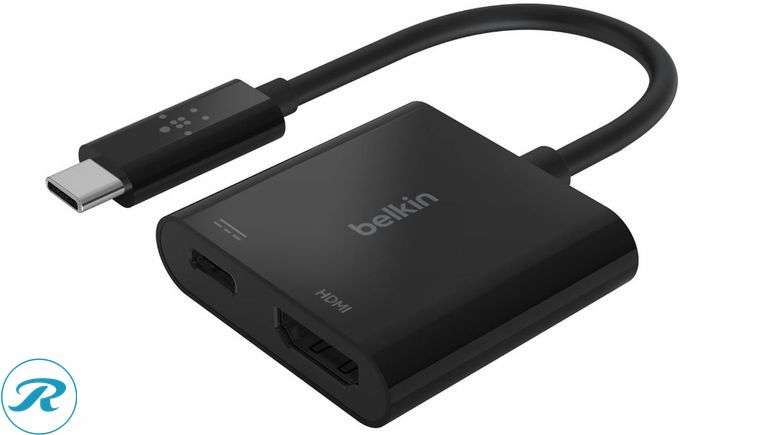 Belkin - USB-C to HDMI Adapter + USBC Charging Port, 4K UHD Video, 60W Passthrough Power, Black - New - Roller Auctions