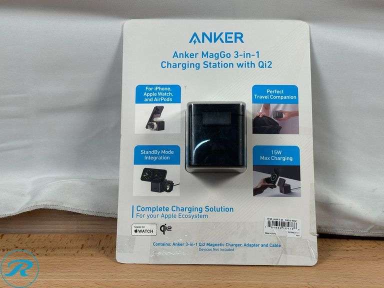 (2) Anker MagGo Magnetic 3-in-1 Wireless Charging Stand - Like New - Roller Auctions