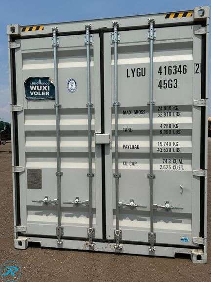 New 40' Steel Storage Container, High Cube, 9'6" High, 8' Wide, (2) Double Door Side Openings - Roller Auctions