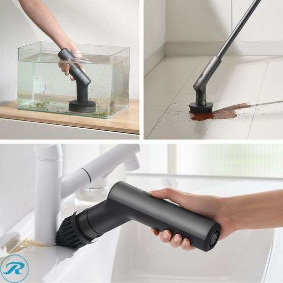 HOTO Cordless Spin Scrubber: 2.5 N·M torque, six brush heads, IPX7 rated - Like New - Roller Auctions