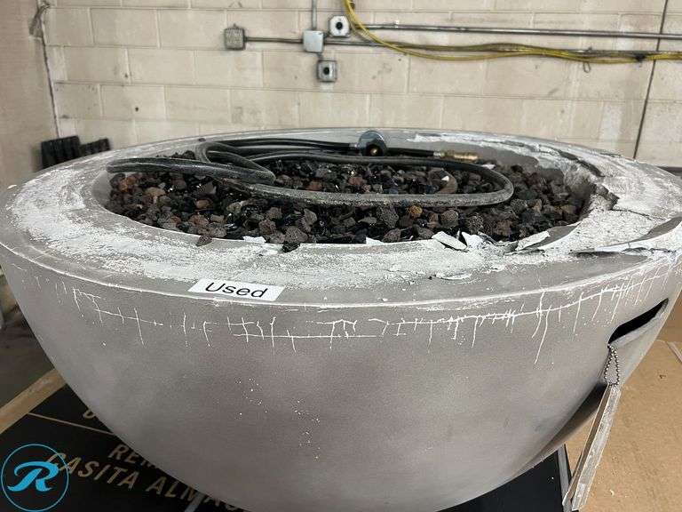 Bond Faux Concrete Gas Fire Bowl Pit - Used/Damaged - Roller Auctions