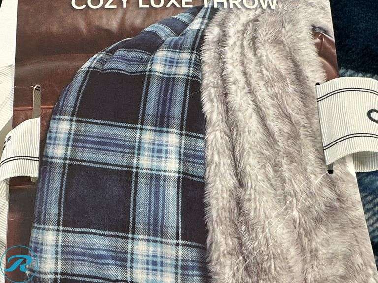 Orvis: Cozy Luxe Throw- New; pureLux: Gel memory foam Cooling Pillow, Queen- New - Roller Auctions