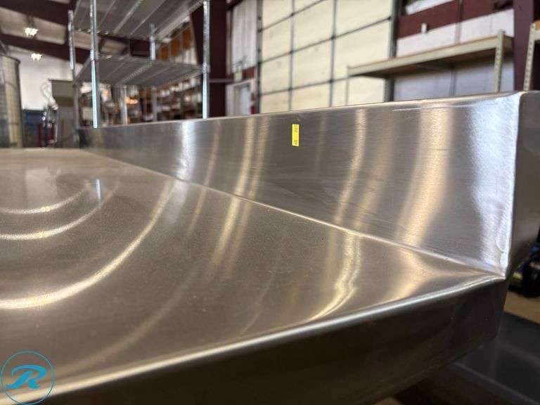 Stainless Steel Work Table With 4” Backsplash, 7’ x 30” x 35”H - Roller Auctions